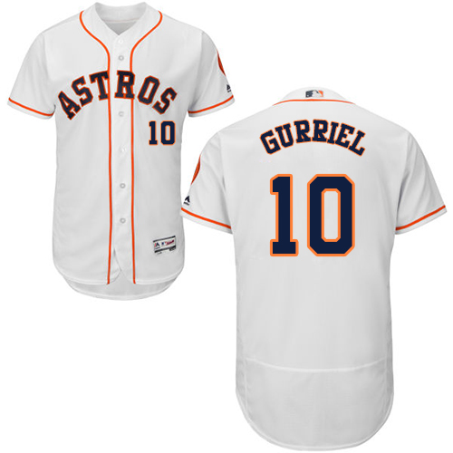 Astros #10 Yuli Gurriel White Flexbase Authentic Collection Stitched MLB Jersey - Click Image to Close